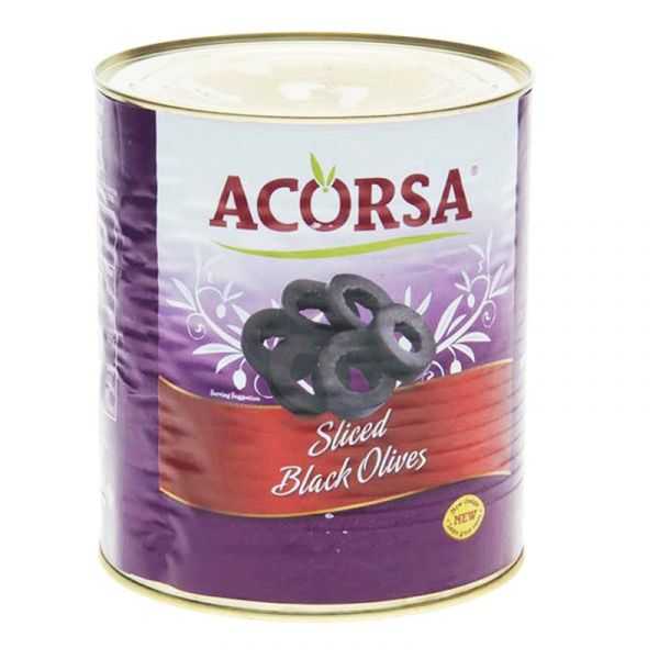 Acorsa Sliced Black Olive Tin 1.56 Kg