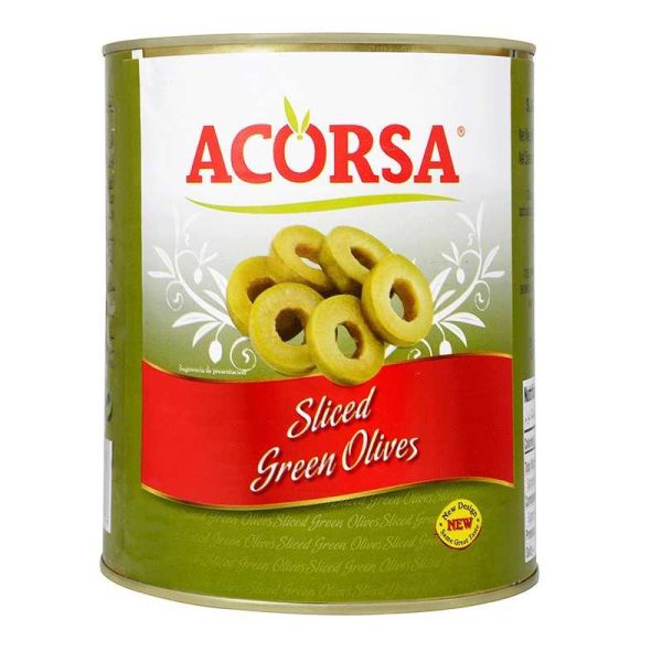 Acorsa Sliced Green Olive Tin 1.56 Kg x 6