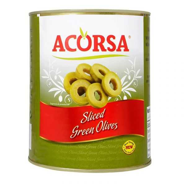 Acorsa Sliced Green Olive Tin 1.56 Kg