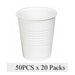 Disposable White Plastic Cup 50pcs x 20