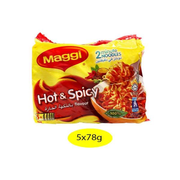 Maggi 2min Hot & Spicy Noodles 78gx5 x12