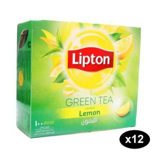 Lipton Green Tea Lemon-100 Tea Bags x 12