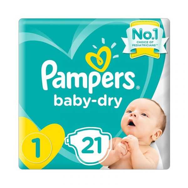 Pampers Baby Dry Diapers Size 1- 21 Pieces x 8