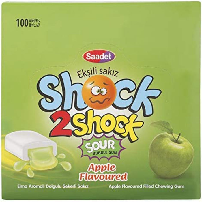 Eksili Shock 2 Shock Sour Bubble gum Apple Flavoured 100 x 4g