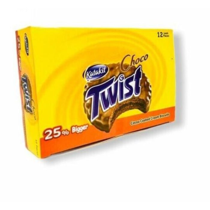 Katakit Choco Twist Cocoa Covered Cream Biscuit 24 x 24g