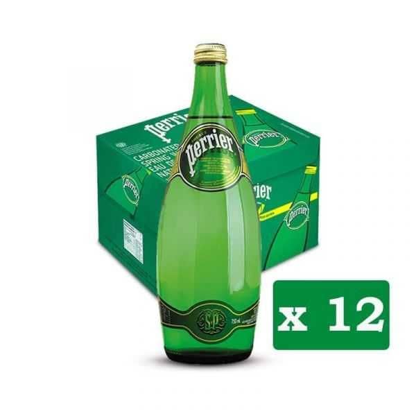 Perrier Carbonated Mineral Water 750ml x 12